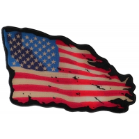 Tattered US American Flag Large Back Patch