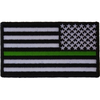 Thin Green Line American Flag Reversed Patch | US Military Veteran Patches