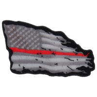 Thin Red Line American Tattered Flag Patch