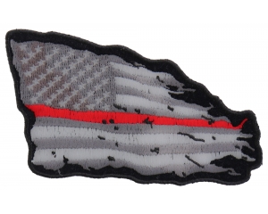 Thin Red Line American Tattered Flag Patch