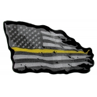 Thin Yellow Line American Tattered Flag Large Back Patch
