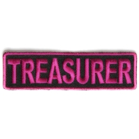 Treasurer Patch 3.5 Inch Pink