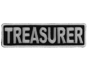 Treasurer Patch 3.5 Inch White
