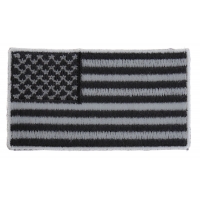 US Flag Patch Black And Gray 2.5 Inch