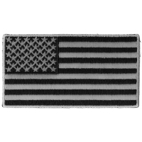 US Flag Patch Black And Gray 3.5 Inch