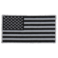 US Flag Patch Black And Gray 3 Inch