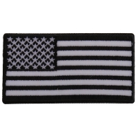 US Flag Patch Black And White 3.5 Inch