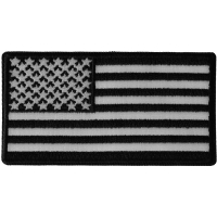 US Flag Patch Black And White 3 Inch