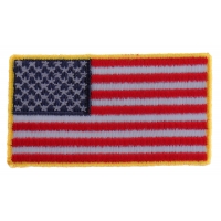 US Flag Patch Gold Border 2.5 Inch