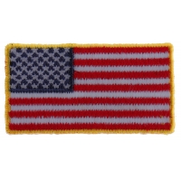 US Flag Patch Gold Border 2 Inch