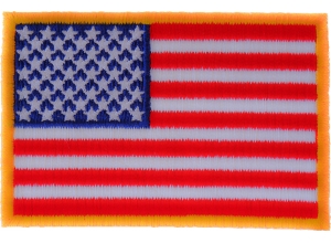 Us Flag Patch Small Yellow Border 3 Inch | Embroidered Patches