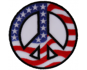 US Flag Peace Sign Patch