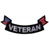 Veteran Lower Rocker with US Flag Small Patch
