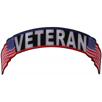 Veteran US Flag Rocker Patch | Embroidered Patches