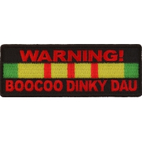 Warning Boocoo Dinky Dau Vietnam Vet Patch | US Military Vietnam Veteran Patches