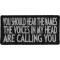You Should Hear The Names The Voices In My Head Are Calling You Funny Iron on Patch
