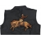 Cowboy on Horse Patch, Large Animal Patches for Jackets shown on leather vest