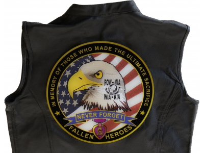 Fallen Heroes POW MIA WIA KIA Memorial Large Iron on Patch