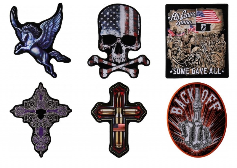 6 New Large Back Patches by Hot Leathers
