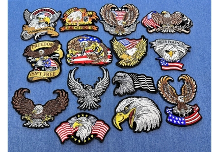 Harley Davidson patch Silver Eagle 1 Piece Patches for Jacket free shipping