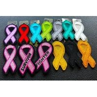 Iron on Patches Embroidered with Cancer Awareness Ribbons