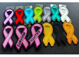 Iron on Patches Embroidered with Cancer Awareness Ribbons
