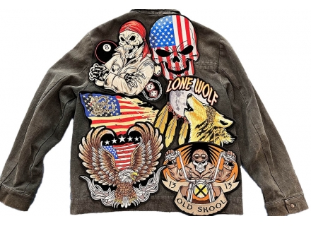 Large Iron on Patches Embroidered for back of Jackets and Vests