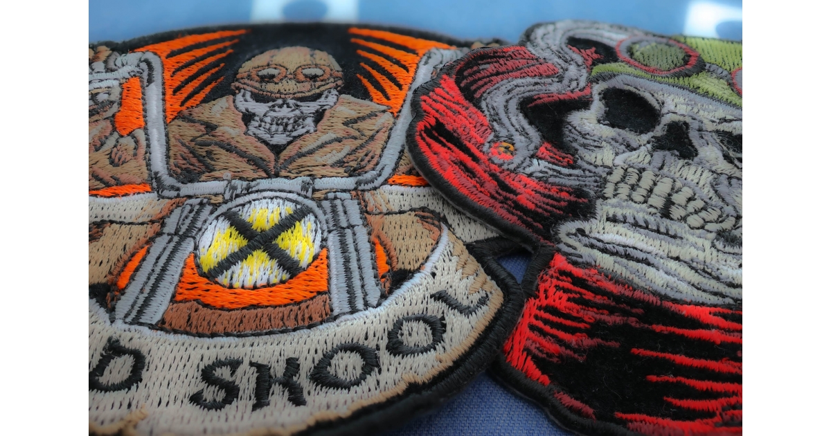Biker Skull Patches - Sew or Iron on - Embroidered - TheCheapPlace.com