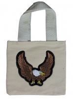 Small Canvas Bag With Brown Eagle Patch