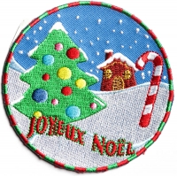 Joyeux Noel Merry Christmas Patch | Embroidered Patches