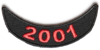 2001 Lower Year Rocker Patch In Red