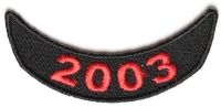 2003 Lower Year Rocker Patch In Red
