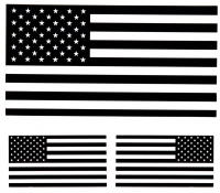 Black White US Flag Stickers