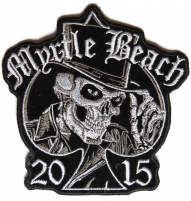 Myrtle Beach 2015 Patch Tall Hat Skull Myrtle Beach 2015 Patch Tall Hat Skull