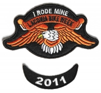 Laconia 2011 I Rode Mine Eagle 2 Piece Bike Week Patch Laconia 2011 I Rode Mine Eagle 2 Piece Bike Week Patch