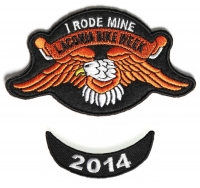 Laconia 2014 I Rode Mine Eagle 2 Piece Bike Week Patch Laconia 2014 I Rode Mine Eagle 2 Piece Bike Week Patch