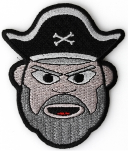 Old Man Bearded Pirate Iron on Patch