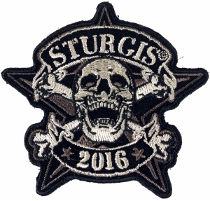STENCIL SKULL 2012 STURGIS RALLY BIKER 4 INCH SKULL PATCH