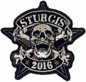 Sturgis 2016 Motorcycle Rally Patch - Skull and Cross Bones