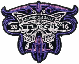 Sturgis 2016 Motorcycle Rally Patch Purple Butterfly