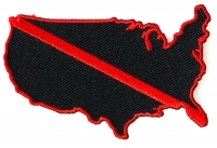 Red Line US Map Firefighters Patch Red Line US Map Firefighters Patch