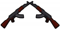 AK 47 Kalashnikov Iron On Patches -Left And Right Combo | Embroidered Patches AK 47 Kalashnikov Iron On Patches -Left And Right Combo | Embroidered Patches