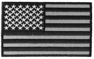 American Flag Black And Reflective 4 Inch Patch | Embroidered Patches