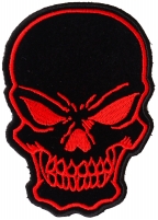 Black and Red Skull Patch