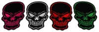 Black Skulls with Red White Green and Pink Embroidery set of 4 Patches Black Skulls with Red White Green and Pink Embroidery set of 4 Patches