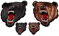 Brown and Black Bears Small and Large Set of 4 Patches