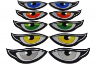 Colored Eyes in Orange Green Yellow Gray and Blue Patches Medium Sized set of 5