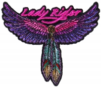 Lady Rider Wings and Feather Small Patch