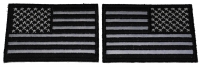 Left And Right Reflective Monochrome American Flag Patches 3 Inches | Embroidered Patches Left And Right Reflective Monochrome American Flag Patches 3 Inches | Embroidered Patches