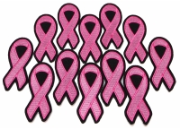 Pack of One Dozen Pink Ribbon Patches in Bulk